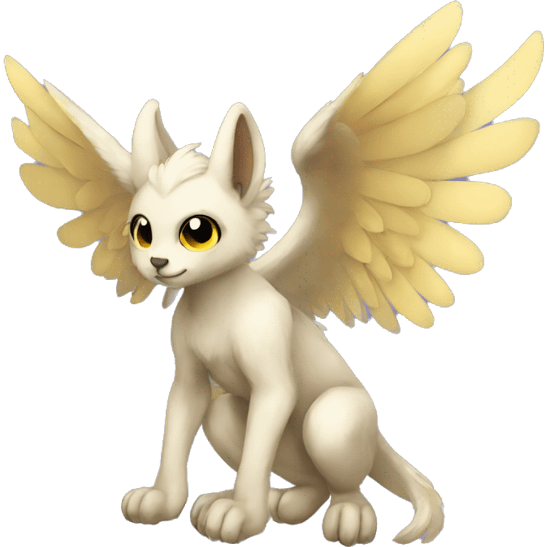 Anthro shy winged animal hybrid full body emoji