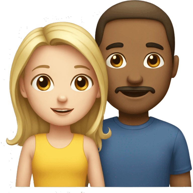 a little white girl and her dad emoji