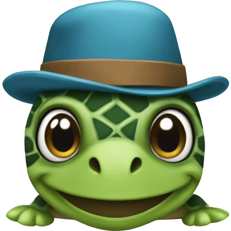 Turtle whit a hat on emoji