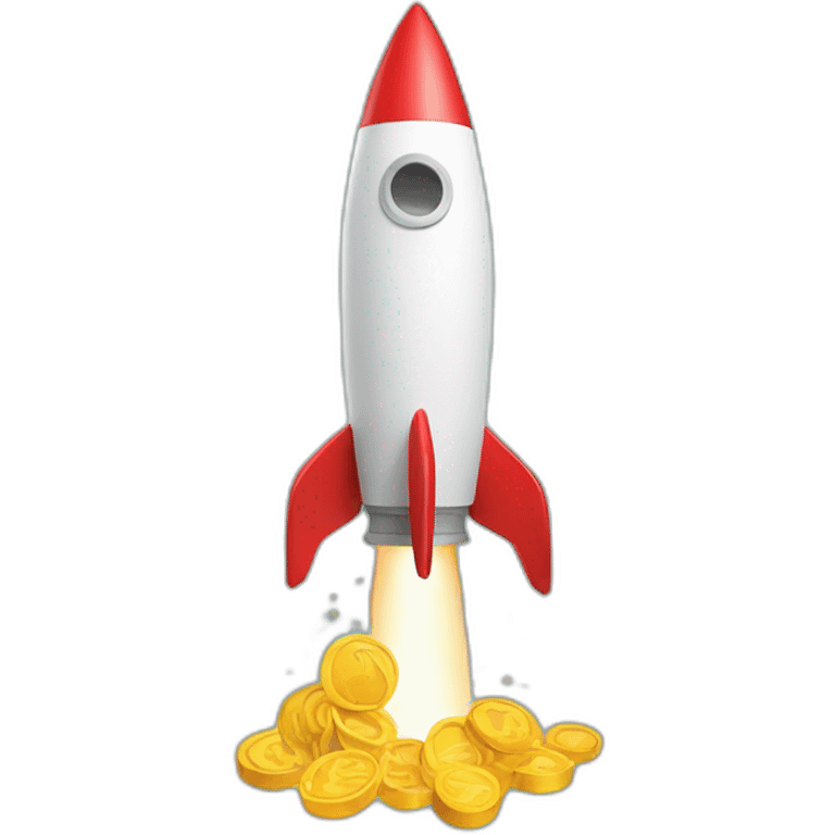 a rocket with money exploding emoji