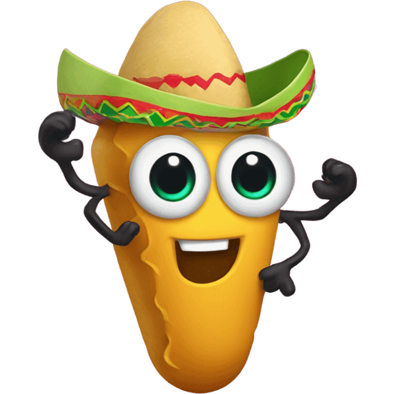 Dancing taco shaking maracas emoji