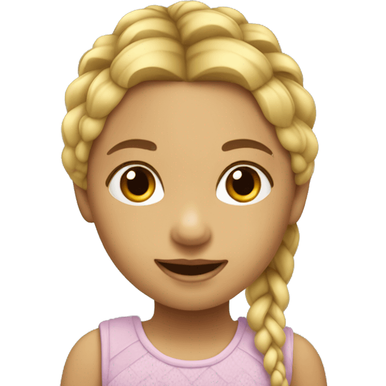 niña con trenzas rubia emoji