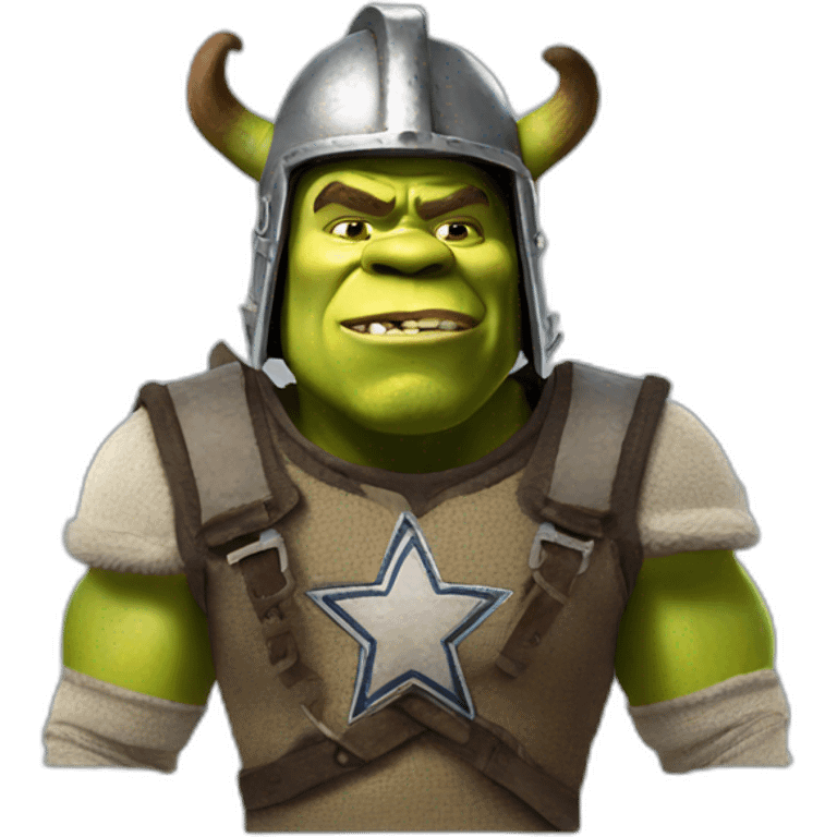 Shrek with a cowboys helmet on emoji