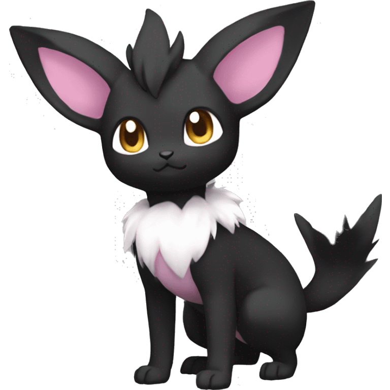 Dark Black Kawaii Eeveelution-Cute-Pokémon-fusion full body emoji