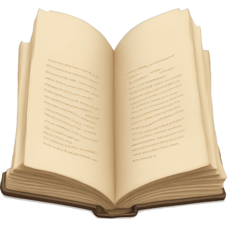 An open, hardcover book, depicted with a beige cover.  emoji