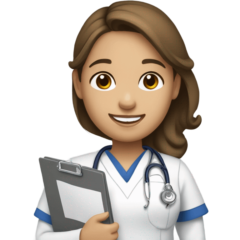 brown hair girl being a medical assistant  emoji