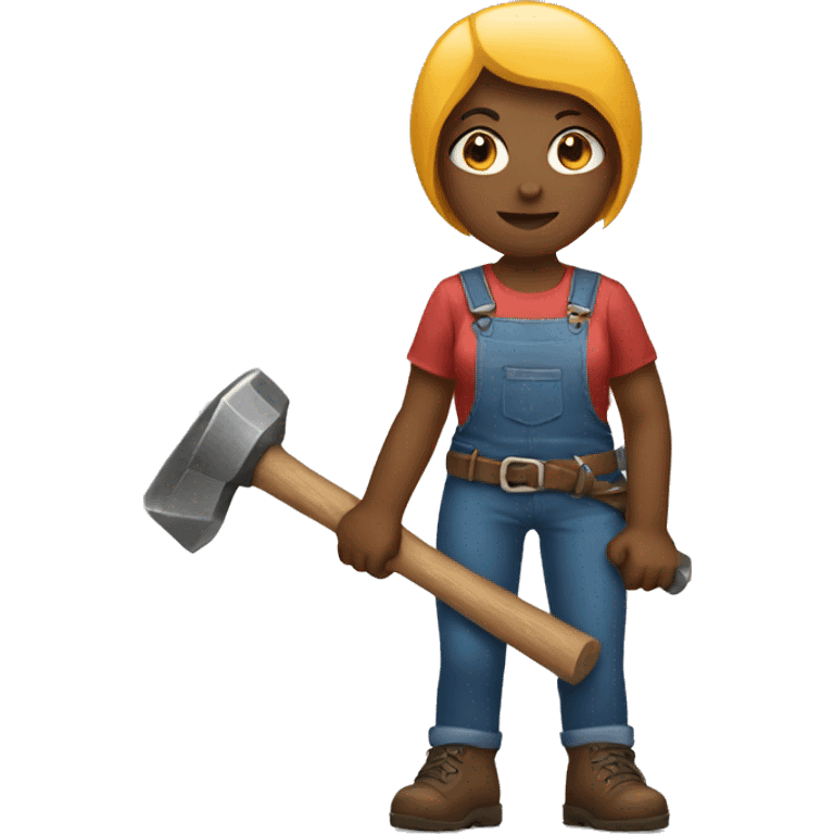 woman holding hammer emoji