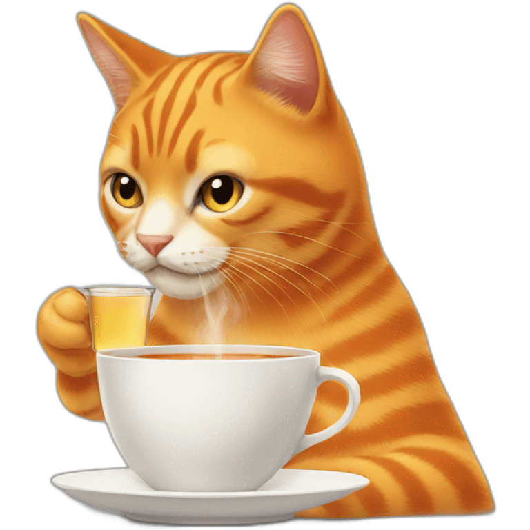 orange-cat-drinking-tea emoji