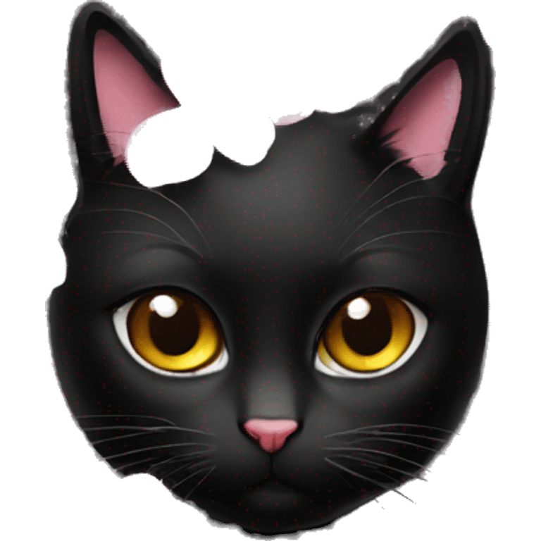 Cherry blossom flowers black cat  emoji