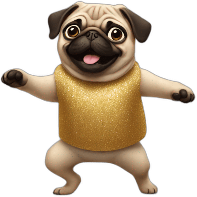 Pug dancing emoji