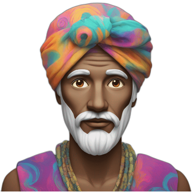 psychedelic dream man with turban emoji