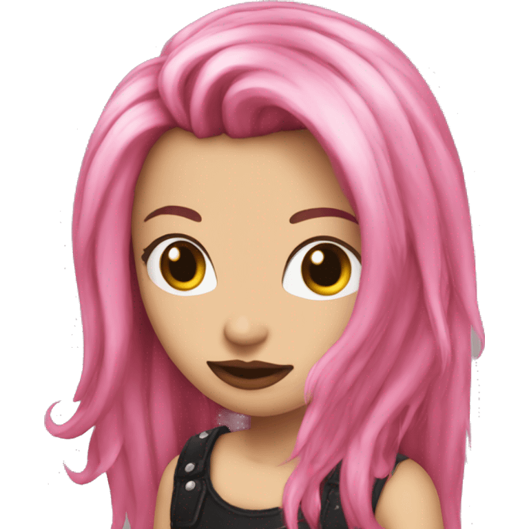 pink-punk-brunet-long-hair-pinklips emoji