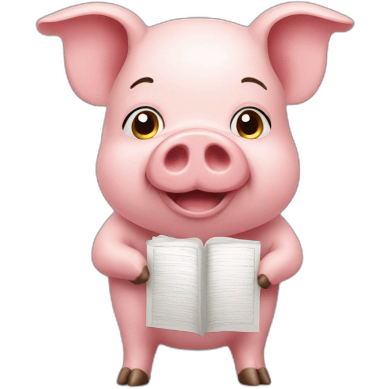 pig holding word emoji