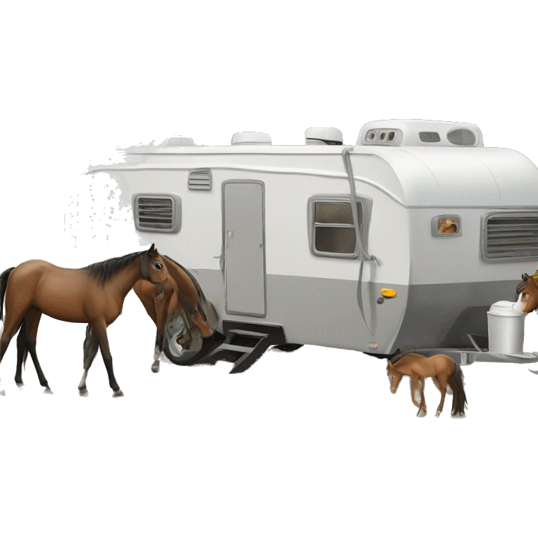 Trailer park with horses emoji