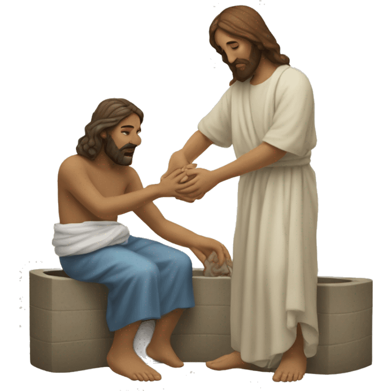 Jesus washing woman’s feet emoji