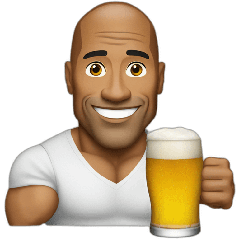 Dwayne Johnson drink beer emoji