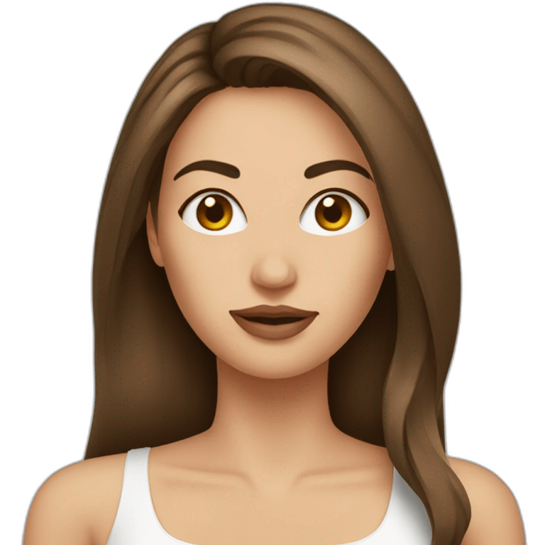 woman making botox with brown hair emoji