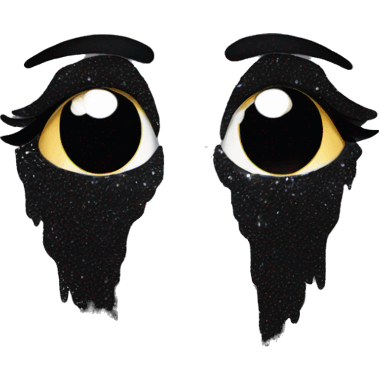 Black glittery tears emoji