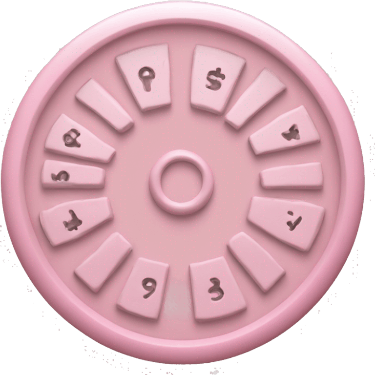 An emoji of a number wheel in pastel pink emoji