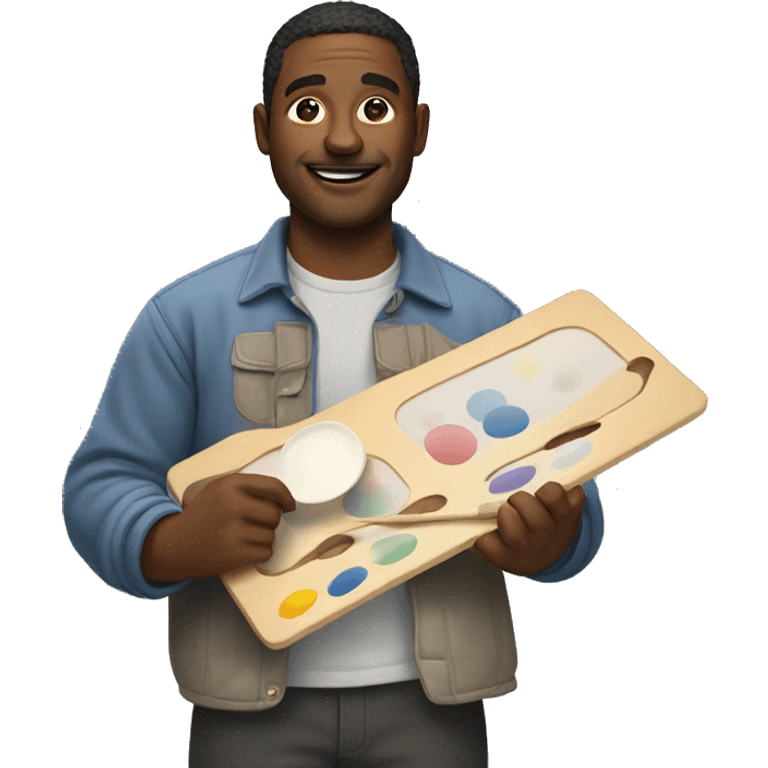 artist man holding a palette emoji