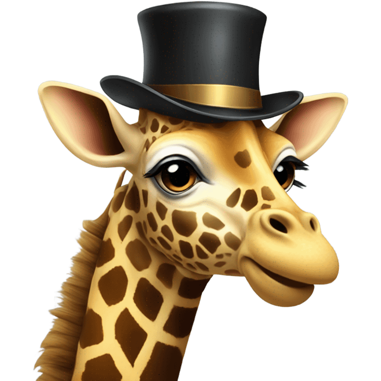 a giraffe with a top hat  emoji