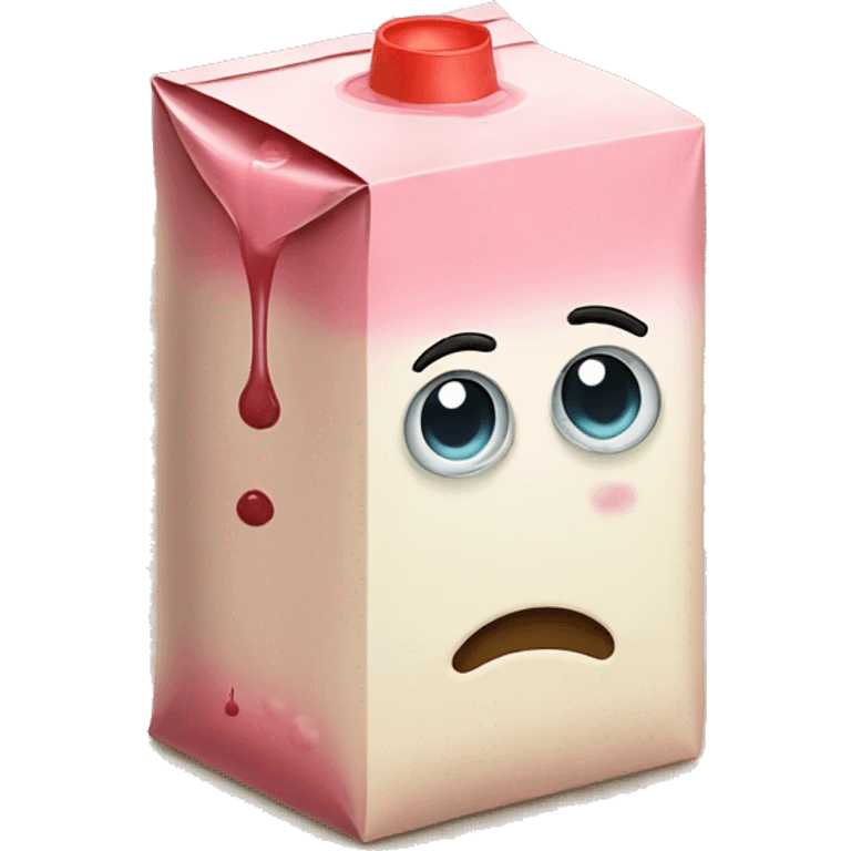 Juice box with sad emoji