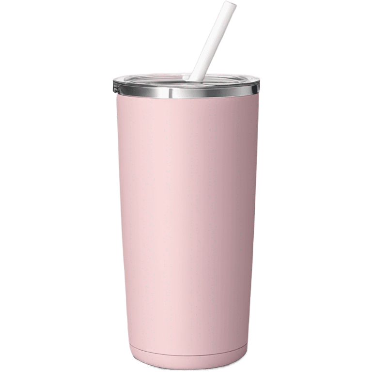 Pastel pink, 40 oz tumbler with handle, and straw emoji