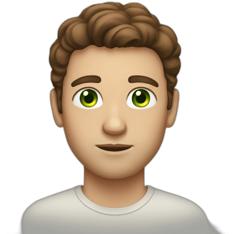 Man with green eyes and brown hair emoji