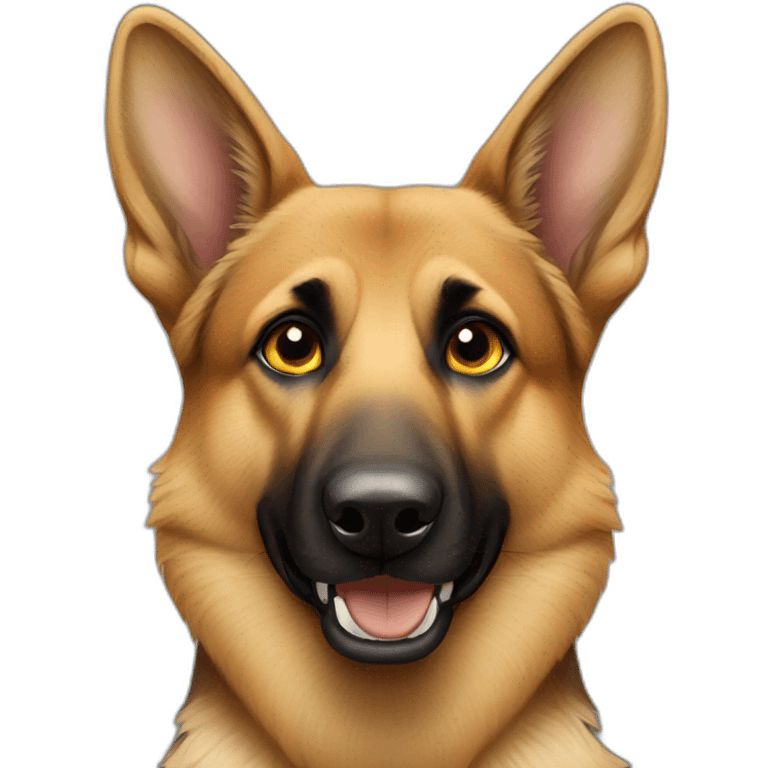 German shepherd with sesame eyes emoji