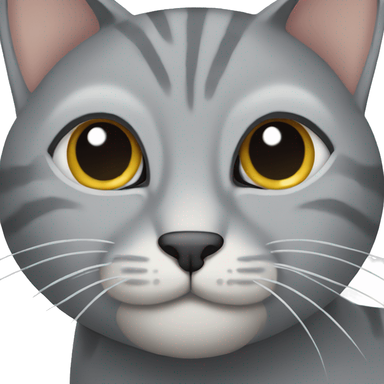 Gray cat with gray eyes emoji