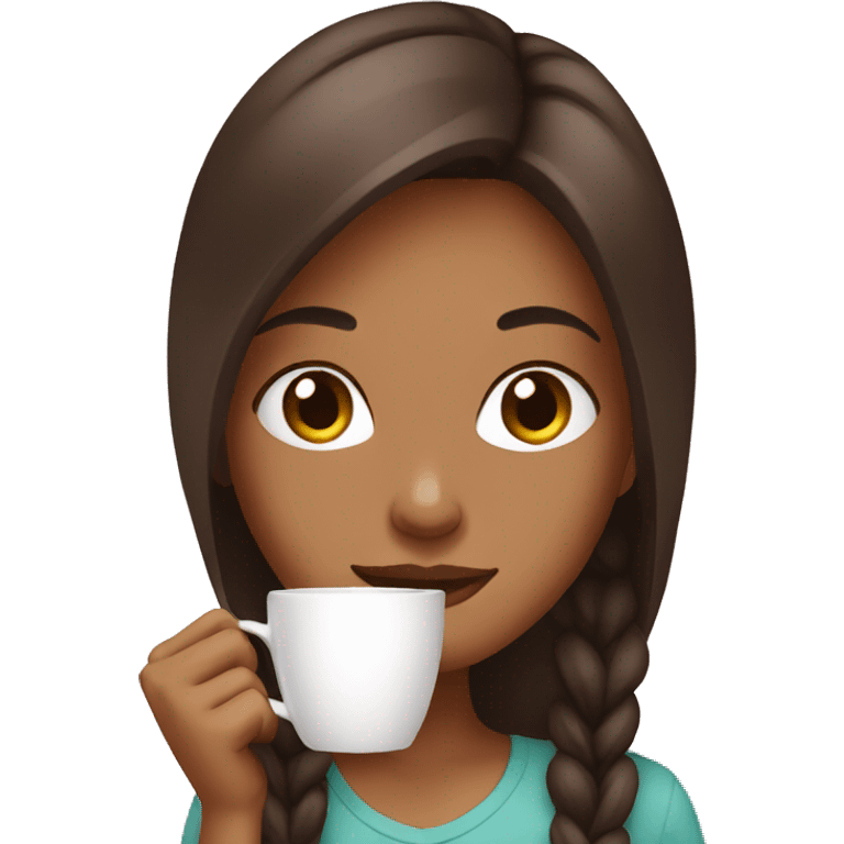 Girl drinking coffee emoji