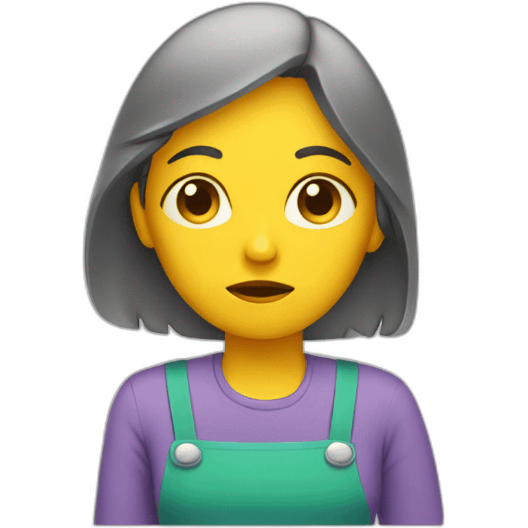 sad cleaning woman emoji