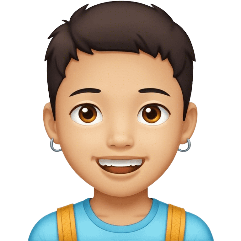 A Chinese kid with braces emoji