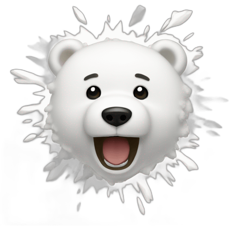 white plush bear explosion emoji