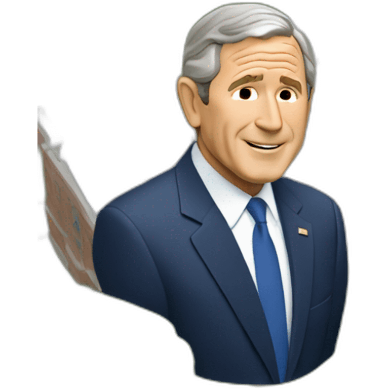 George W. Bush with two buildings emoji