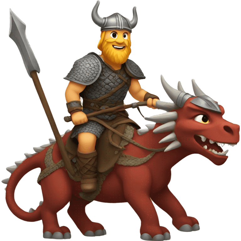 Viking riding a dragon emoji