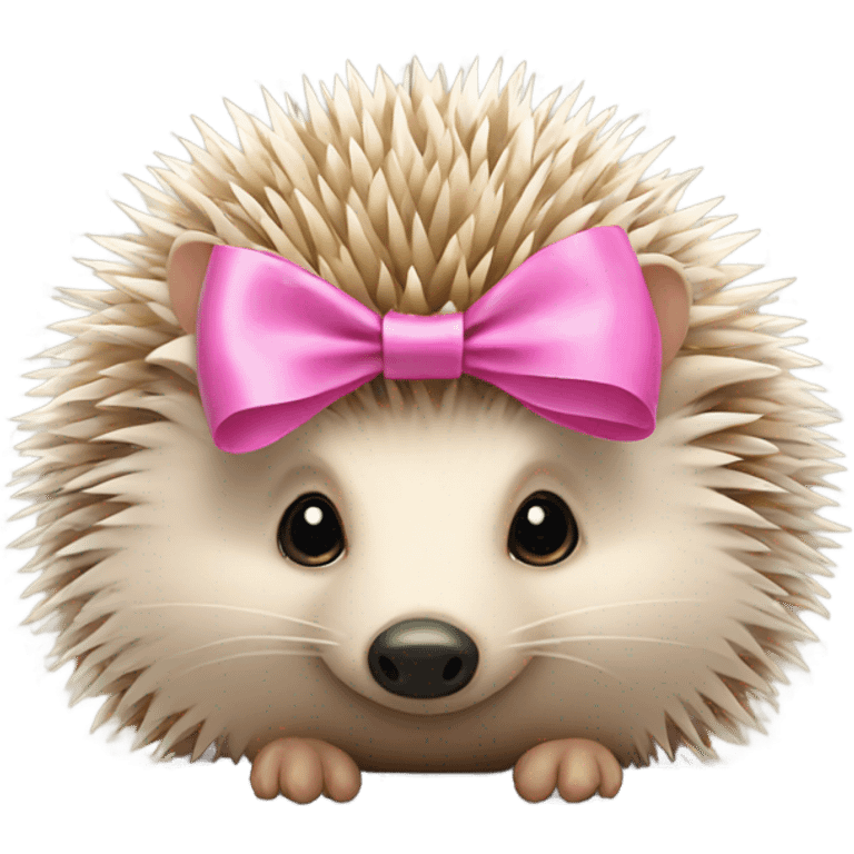 hedgehog with a pink bow emoji