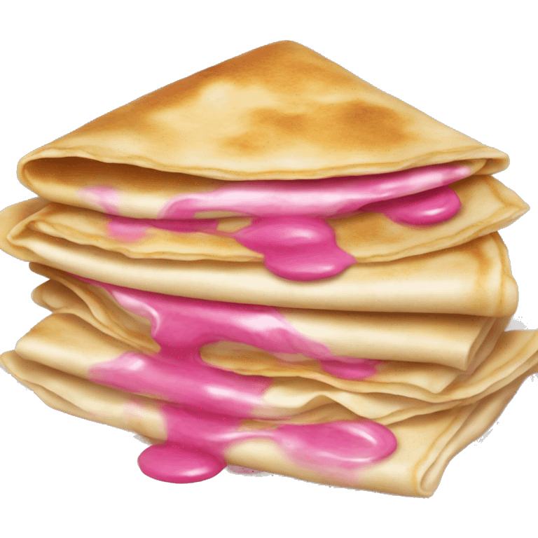 Crêpes avec souce rose emoji