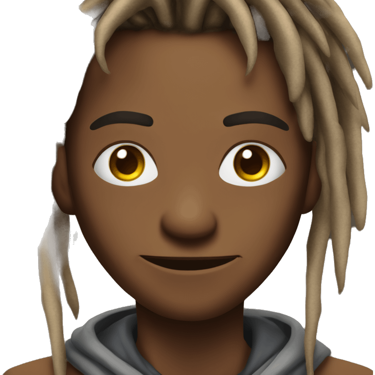 A brown skin assassin with dreads and hypnotic eyes emoji