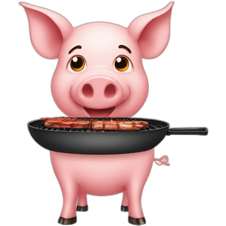 Pig doing bbq emoji