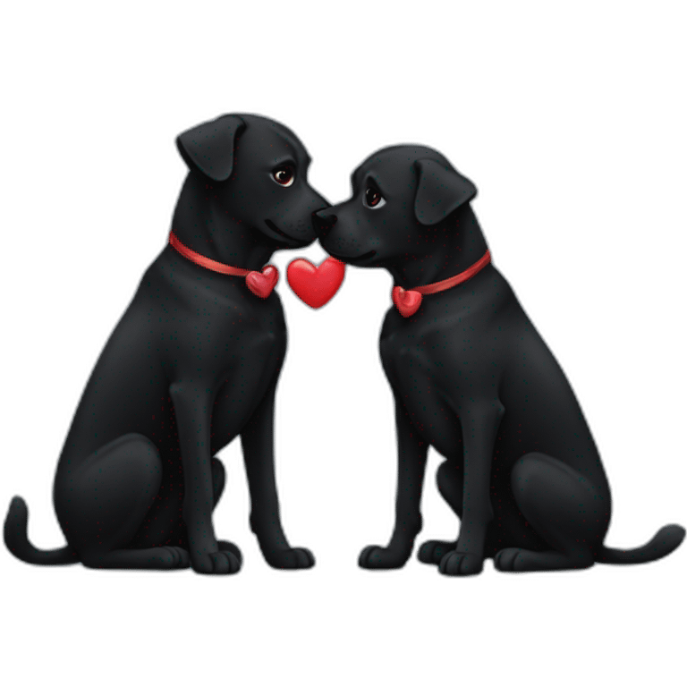 Black dogs kissing emoji