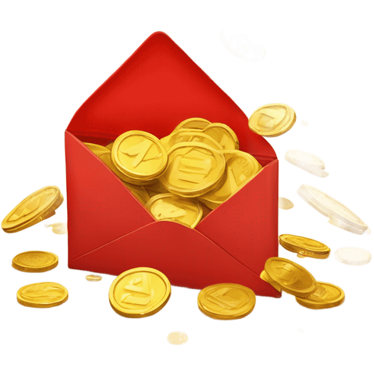 The red envelope contained gold emoji