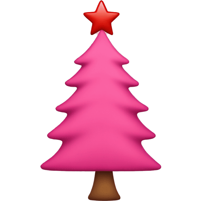 pink christmas tree with red star emoji