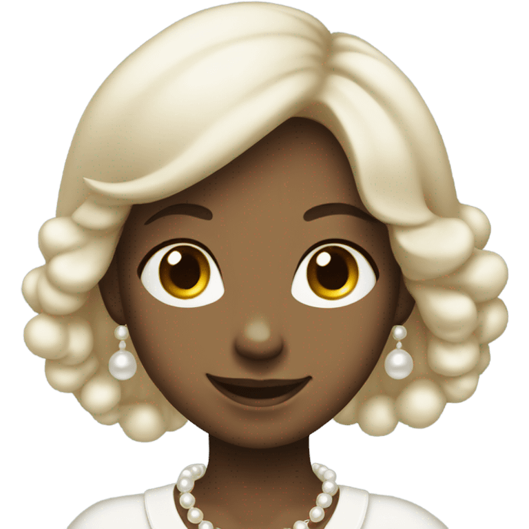 smiling girl with pearl necklace emoji