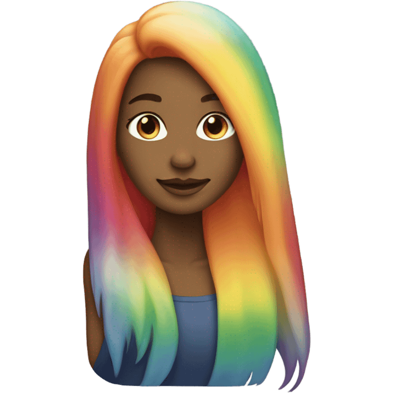 Beautiful woman with rainbow ombré hair emoji