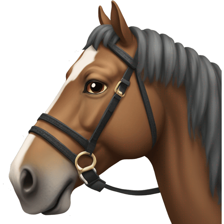 A horse that rides another horse with a pompous fac emoji