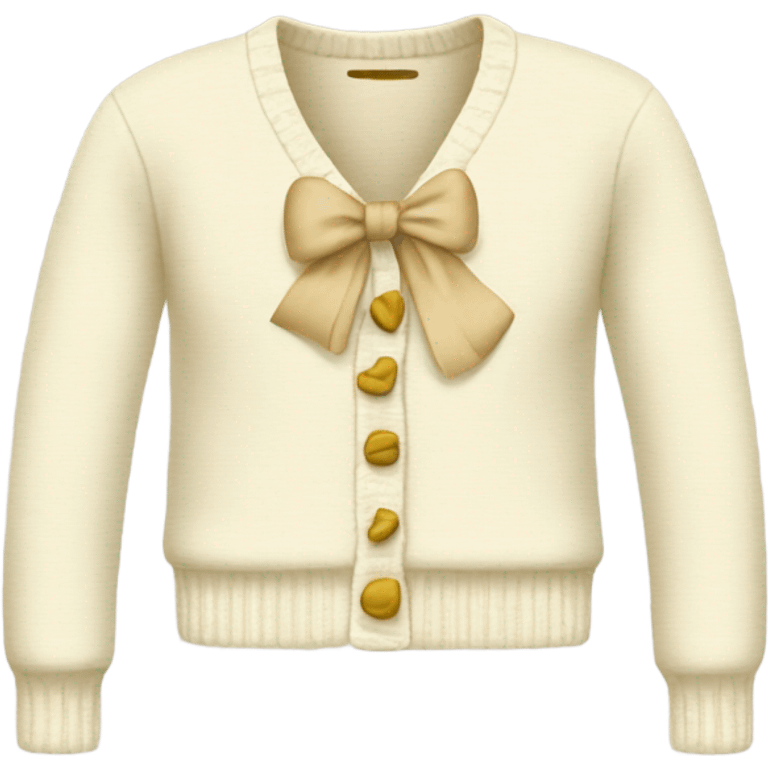 cream Cardigan with  bow emoji