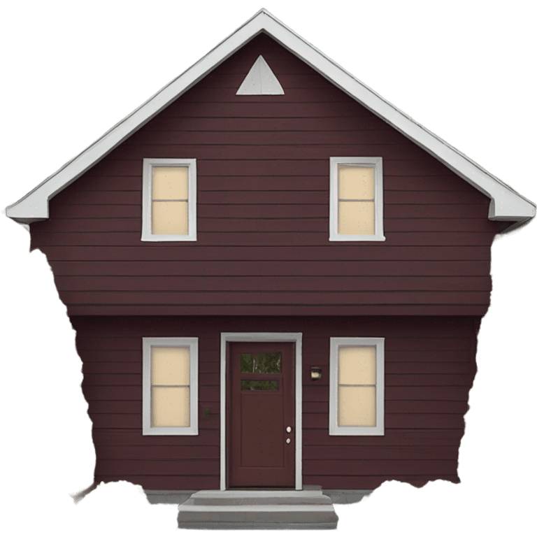 Maroon cedar sided house facade emoji