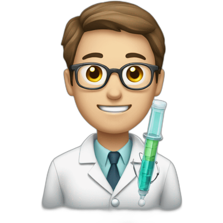 A doctor in a white coat and a syringe emoji