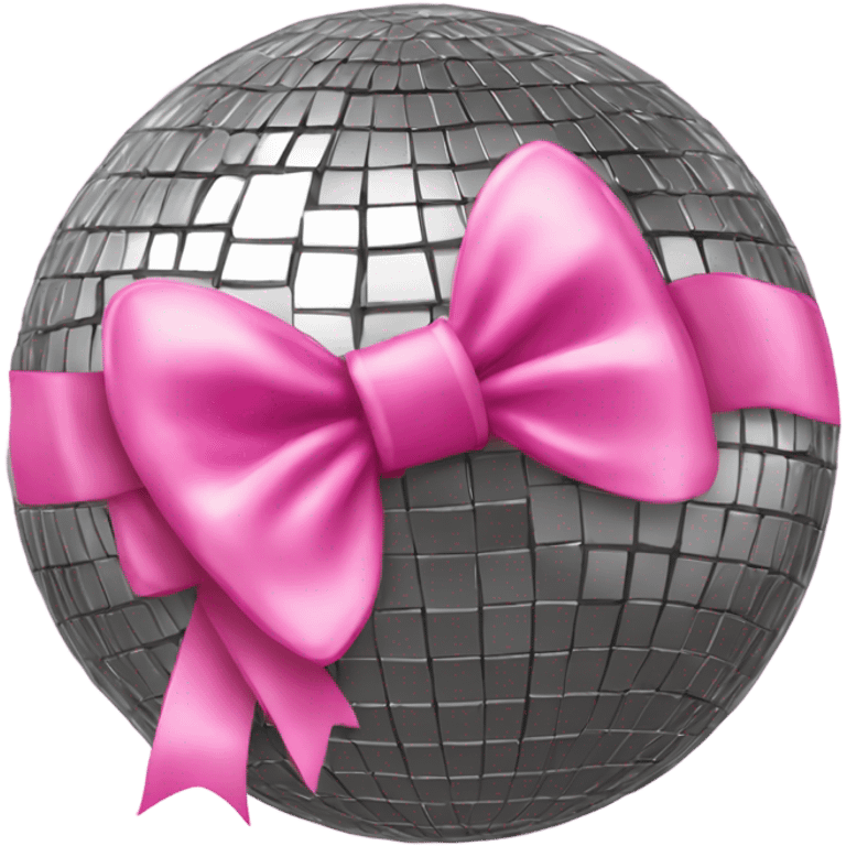 disco ball with pink bow emoji